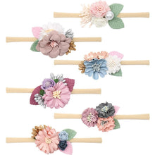 Load image into Gallery viewer, Handmade Luxury Pearl Baby Headbands Bundle Nylon Elastic Newborn Hair Accessories for Girls Kids