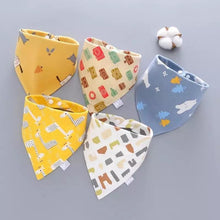 将图片加载到图库查看器,Trend 5PCS/SET Pack Baby Cotton Cartoon Saliva Towel Bandana Bibs For Baby Feeding Accessory For Baby Kids