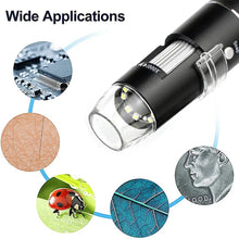 Load image into Gallery viewer, Professional USB Digital Microscope 1000X 1600X 8 LEDs 2MP Electronic Microscope Endoscope Zoom Camera Magnifier+ Lift Stand