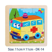 Load image into Gallery viewer, 38 Style Cartoon Wooden Puzzle Children Animal/ Vehicle Toy For 2-6 Year Baby Early Educational Toys for Kids