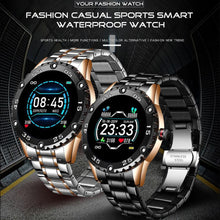将图片加载到图库查看器,New Smart Watch For Men With IP67 Waterproof Protecion and Heart Rate Fitness Tracker Pedometer For Android and IOS sistems Steel Band Sports Men Smart Watch