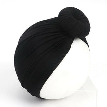 将图片加载到图库查看器,Newborn Toddler Kids Turban Cotton Beanie Hat Winter Cap Knot Solid Soft Sleeping Caps For Kids