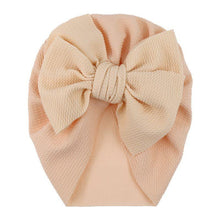 Load image into Gallery viewer, Handamde Elegant Baby Hats for Girls Big Bow Turban Hat Newborn Baby Beanie Cap Solid Color Style