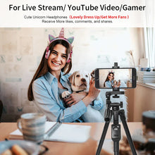 Load image into Gallery viewer, Cute Unicorn Headphones 3D Stereo Music Kids Headphones With Microphone Girls Cell Phone Children's Wired Headset Gamer Gift