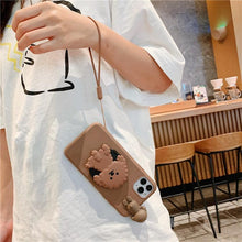 Load image into Gallery viewer, 3D Cute Cartoon Dog Mirror Stand Phone Case For Iphone 13 Pro Max 12 11 Xr X Xs Max 5 6 7plus 8 Plus With Lanyard Cover Soft Durable Silicone Drop Protection Cover For Iphone
