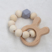 将图片加载到图库查看器,Modern Baby Silicone Wooden Nursing Bracelets Wood Teether Silicone Beads Teething Wood Rattles Toys for Baby