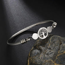 Load image into Gallery viewer, New Modern Luxury Charm Elegant Hollow Tree Of Life Bracelets Amazing Stainless Steel Gold Cuff Bangles For Women