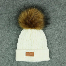 Load image into Gallery viewer, New Fashion Children Winter Hats Baby Kids Girl Solid Knitted Beanies Caps Hair thick ball And Modern Gloves
