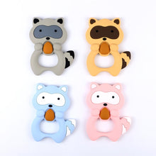 Load image into Gallery viewer, 2pcs Cartoon Baby Teether Animal Silicone Teether Raccoon Elephant Koala Giraffe Baby Teething Toys Accessories Perfect Toy For Kids