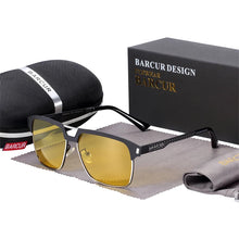 Load image into Gallery viewer, BARCUR Polarized Men’s Sunglasses – Fashionable Square Stainless Steel Frame UV400 Protection Anti-Reflective Outdoor Sports & Driving Eyewear – Original Design Casual Style with Premium Polycarbonate Lenses