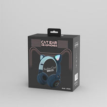Load image into Gallery viewer, STEVVEX New Luxury Interesting LED Cat Ear Noise Cancelling Headphones Bluetooth 5.0 For Young People and Kids Headset Support TF Card 3.5mm Plug With Mic