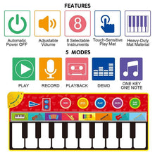 Load image into Gallery viewer, Big Size Music Piano Carpets & 8 Instruments Guitar Accordion Violin Sounds Musical Play Mat Educational Toy For Kids