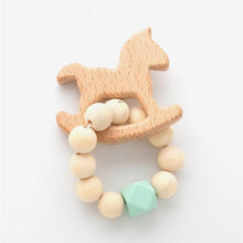 将图片加载到图库查看器,Modern Baby Silicone Wooden Nursing Bracelets Wood Teether Silicone Beads Teething Wood Rattles Toys for Baby