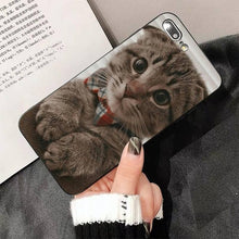 将图片加载到图库查看器,Cute Cat Black Phone Case For IPhone 13 8 7 6 6S Plus X 5 5S SE 2020 XR 11 Pro XS MAX Slim Fit Soft Print Design Flexible Silicone Cover For iPhone