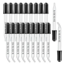 Load image into Gallery viewer, 10pcs Glass Scale Dropper Rubber Head Scale Pipette Dropper Essential Oil Bottle Straw Multi-purpose Droppers for School Home