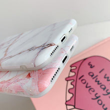 Load image into Gallery viewer, White Gray Marble Slim Soft Clear Bumper Full-Body Protective Phone Case Cover Glossy Marble Texture Cover for iPhone 11 14 Pro Max 14Plus 12 13 Mini X XR XS Max Soft Back Case