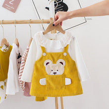 Load image into Gallery viewer, Modern Elegant Vintage Retro Modern Baby Infant Girls Cartoon Bear Dress Shirt With Bear