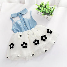 将图片加载到图库查看器,Children's Wear Dress Girls Dresses For Party and Wedding with 100% Cotton Striped Lapel Fly Sleeves