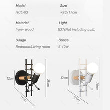 Load image into Gallery viewer, Modern Retro Cartoon Doll Sconce Lamp for Kids Baby Room Modern Nordic Luminaire Home Lighting Decoration WALL Sconce Child Climbing Ladder Lamp Descoration