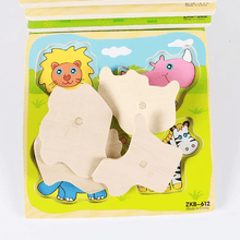 Load image into Gallery viewer, New Hand Grab Board Wooden Puzzle Toys for Children Cartoon Animal Fruit Kids Baby Early Educational Learning Toy