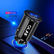 Load image into Gallery viewer, Mini White Quick Charge 3.0 Fast Charging QC 3.0 Car-Charger LED Modern Phone USB Charger Car Accessories
