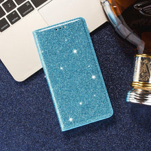 Load image into Gallery viewer, Glitter Leather Magnetic Flip Case for IPhone 14 13 11 12 Mini Pro Max Wallet Card Holder Cover Flip Shockproof Leather Wallet Case With Stand Silicone Bumper Cover
