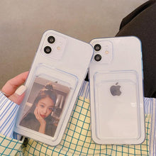 Load image into Gallery viewer, Transparent Mobile Phone Case For iPhone 11 12 13 14Mini case For iphone 11 Pro X XS Max XR 7 8 Plus SE Case Cover Soft Silicone Wallet Card Holder