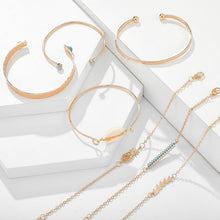 将图片加载到图库查看器,Bohemian Gold Tassel Bracelets For Women Summer Shell Clear Crystal Stone Luxury Jewelry