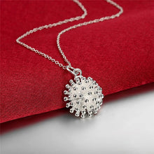 Load image into Gallery viewer, DOTEFFIL 925 Sterling Silver Firework Flower Necklace Earring Set Popular Charm Nice Necklace Earring Sets Women's Jewelry