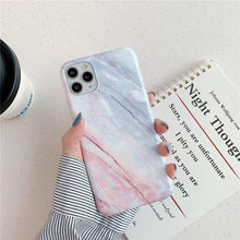Load image into Gallery viewer, White Gray Marble Slim Soft Clear Bumper Full-Body Protective Phone Case Cover Glossy Marble Texture Cover for iPhone 11 14 Pro Max 14Plus 12 13 Mini X XR XS Max Soft Back Case