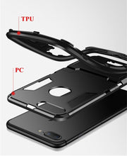 将图片加载到图库查看器,Luxury Black Cool Armor Case For iPhone 8 7 6 6S Plus 5 5s Shockproof Case For iPhone X XS MAX XR Stand Cover Case Heavy Duty Shockproof Armor Dual Layer Protection Back Case Cover