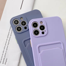 Load image into Gallery viewer, Phone Case For Iphone 11 12 13 Pro Max 14 Pro Soft Silicone Wallet Card Holder Cover Soft Silicone Wallet Card Holder Cover Cute Card Holder Pocket