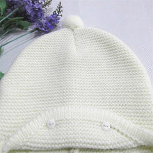 Load image into Gallery viewer, Cute Big Hair Ball Cap For Baby Cotton Knitted Caps for Girls/Boys Warm Woolen Hood Caps Toddler Hats For Winter