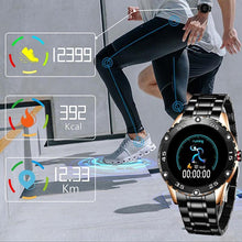 将图片加载到图库查看器,New Smart Watch For Men With IP67 Waterproof Protecion and Heart Rate Fitness Tracker Pedometer For Android and IOS sistems Steel Band Sports Men Smart Watch