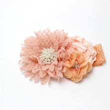 将图片加载到图库查看器,Luxury Modern Handmade Flower Headband Newborn Infant Pearl Flowers With Lace wide Headbands Bebes Hair Accessories Bow