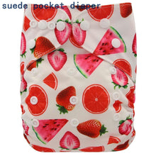 Load image into Gallery viewer, Newborn Cloth Diaper Sewed in Charcoal Bamboo Insert and Suede Pocket Diapers Waterproof Baby Nappies Design for Baby