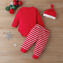 将图片加载到图库查看器,Christmas Baby Set Unisex 3PCS Cotton Bodysuits Pants Hat Full Sleeve Print Baby Clothes For Christmas For Girls And Girls