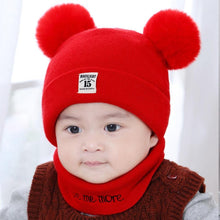 Load image into Gallery viewer, Modern Luxury Children Hats Pom Pom Ball Hat Kids Warm Wool Hooded Hat Baby Scarves Toddler Caps For Kids