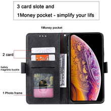 将图片加载到图库查看器,Luxury Magnetic Leather Flip Case For iPhone 14 13 12 Mini 11 Pro SE Card Holder Wallet Stand Cover Leather Wallet Flip Case Cover With Card And Cash Slot 360 Full Body Protection