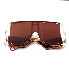 Load image into Gallery viewer, Luxury Modern NEW Fashion Square Oversized and Big Frame Woman and Ladies SunglasseBrand Metal Rivet Trend Unique Female Eyewear Wth UV 400 Protection