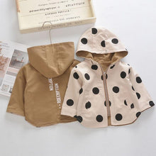 Load image into Gallery viewer, Modern Elegant Cute Dot Print Comfort Slim Cotton Button Hooded Warm Coat for Newborn Baby Girls With Two Face