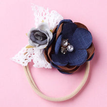 将图片加载到图库查看器,Modern Fashion Floral Headband Newborn Baby Elastic Hairbands Pearl Fresh Style Bow Knot For Girls