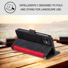 将图片加载到图库查看器,Luxury Magnetic Leather Flip Case For iPhone 14 13 12 Mini 11 Pro SE Card Holder Wallet Stand Cover Leather Wallet Flip Case Cover With Card And Cash Slot 360 Full Body Protection