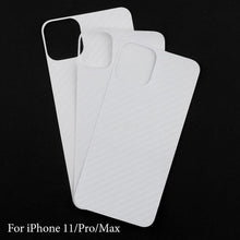 将图片加载到图库查看器,2Pcs Carbon Fiber Matte Back Film For iPhone 14 13 12 Mini 11 Pro XR X XS Max 7 8 Plus SE3 Transparent Scratch Resistant Sticker Slim Fit Clear Transparent 3D Carbon Fiber Back Skin Rear Screen Guard Protector Sticker