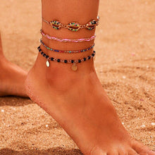 Load image into Gallery viewer, Luxury Leg Brecelet Gold Color Tassel Beads Anklet Bracelet for Leg for Women Set