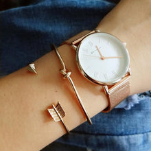 将图片加载到图库查看器,Luxury New Modern Fashion Bracelet Arrow Knotted Opening Elegant Bracelet Set Gold-Color For Woman