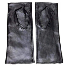 将图片加载到图库查看器,Long Sheepskin Half Finger Gloves Women's Leather Car Driving Men's Outdoor Motorcycle Riding Fingerless Sun Protection