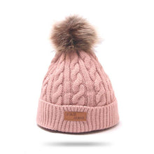 Load image into Gallery viewer, Modern Warm Baby Beanies Hat Pompon Children Hats Knitted Cute Cap For Girls Elegant For Winter