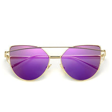 Load image into Gallery viewer, NEW Stevvex Designer Cat eye Sunglasses For Women and Ladies in Vintage Metal Reflective Glasse Mirror Retro Oculos De Sol Gafas Style With UV 400 Protection