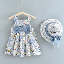 将图片加载到图库查看器,Modern Luxury Baby Girl Summer Party Clothing Cherry Dot Princess Dresses Bow Hat Outfits For Girls